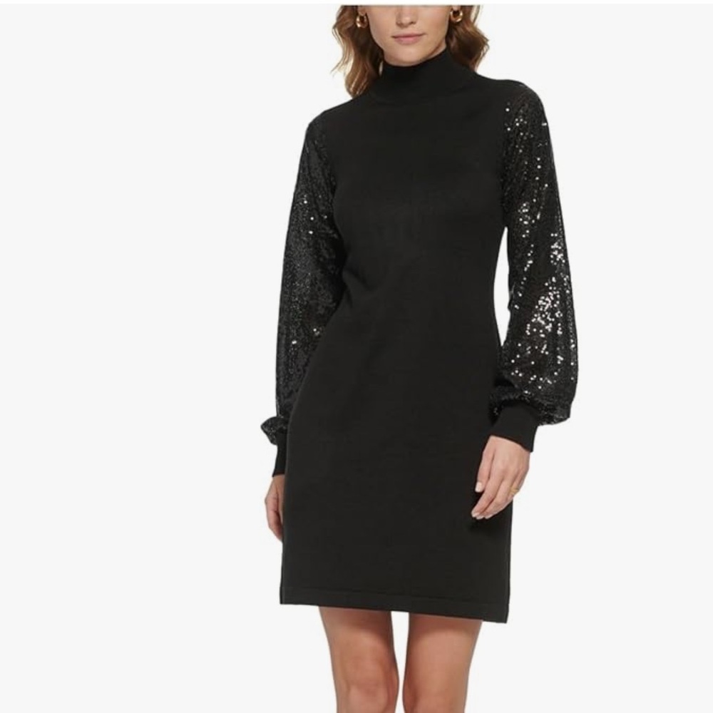 Jessica Howard black sequin sweater dress size small BNWT